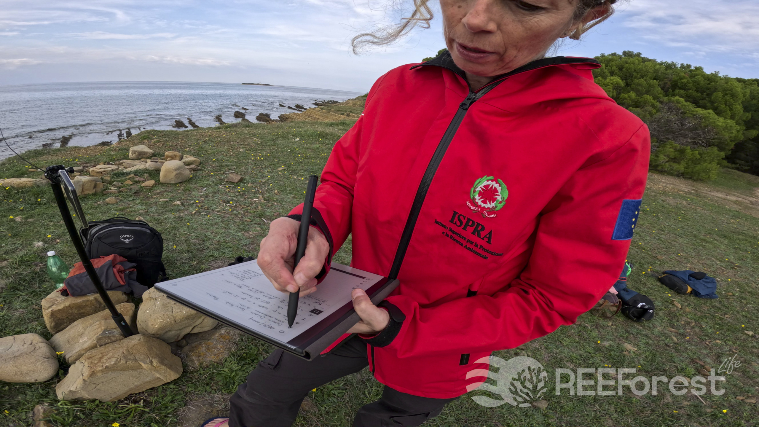 ISPRA researcher getting ready for the monitoring activities