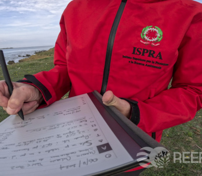 ISPRA researcher getting ready for the monitoring activities