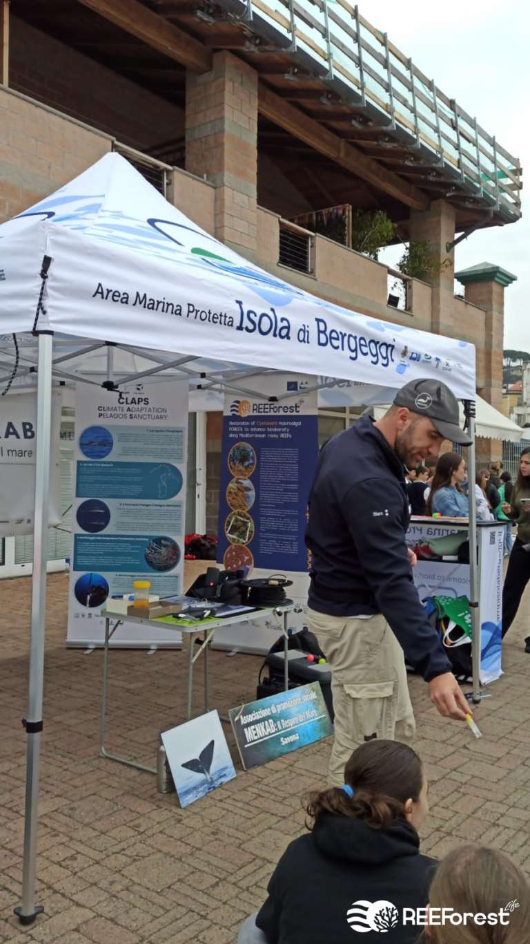 Our stall at the event for the 2025 National Day for the Sea in Varazze